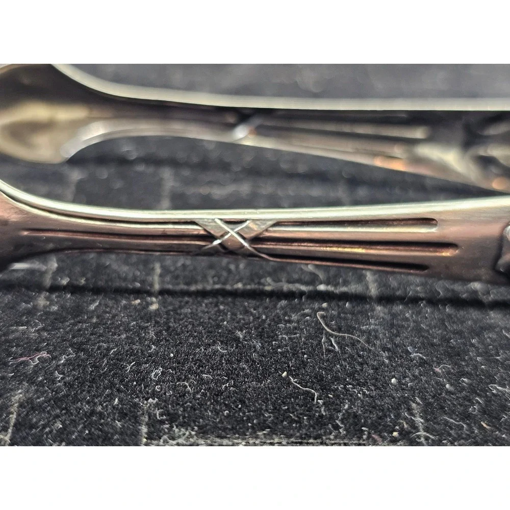 Korner & Proll Sugar Tongs 800 Silver Berlin‎ German 1880s Monogram MG Excellent